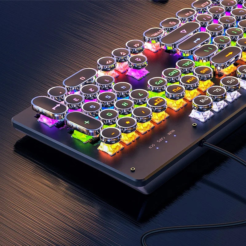 Teclado Mecánico Gaming Retro Punk con Retroiluminación RGB - NNEOBA