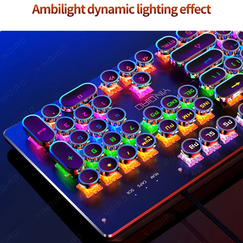 Teclado Mecánico Gaming Retro Punk con Retroiluminación RGB - NNEOBA