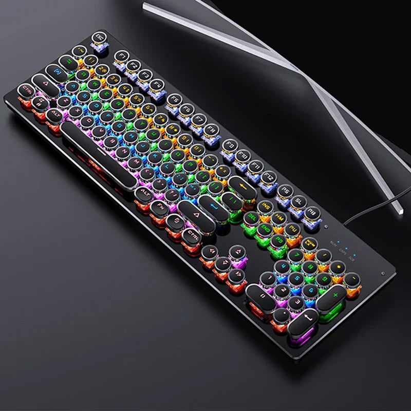 Teclado Mecánico Gaming Retro Punk con Retroiluminación RGB - NNEOBA